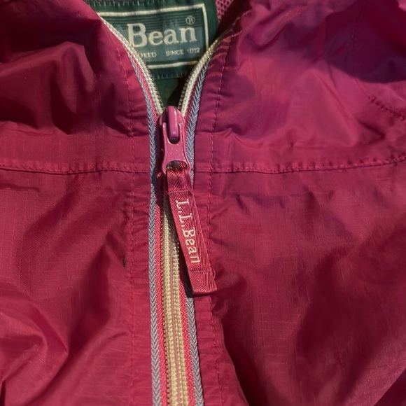 LL BEAN EUC GIRLS PINK RAIN JACKET HOODIE COAT JACKETS FALL TOP SUMMER SIZE 5 6 - Picture 5 of 6